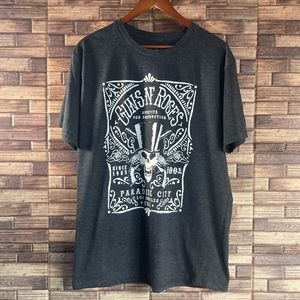 Unisex Gray Bravado Guns In Roses Band Tee Large